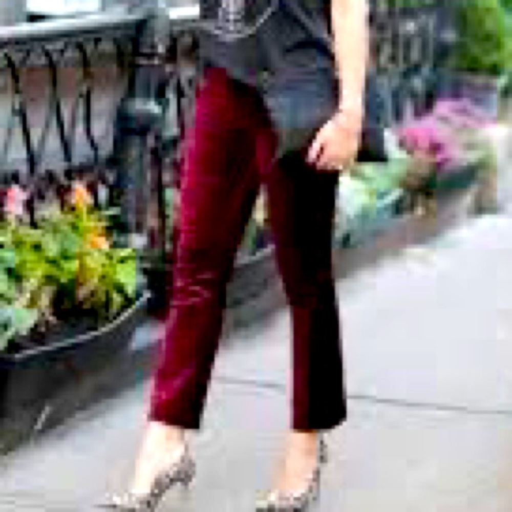 Vintage Burgundy velvet gaucho pants